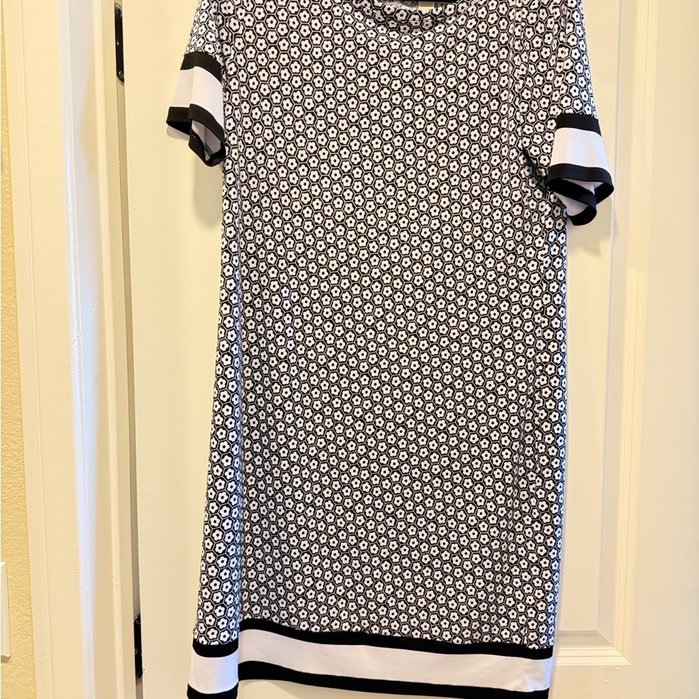 Michael Kors Black and White Floral Mini Dress